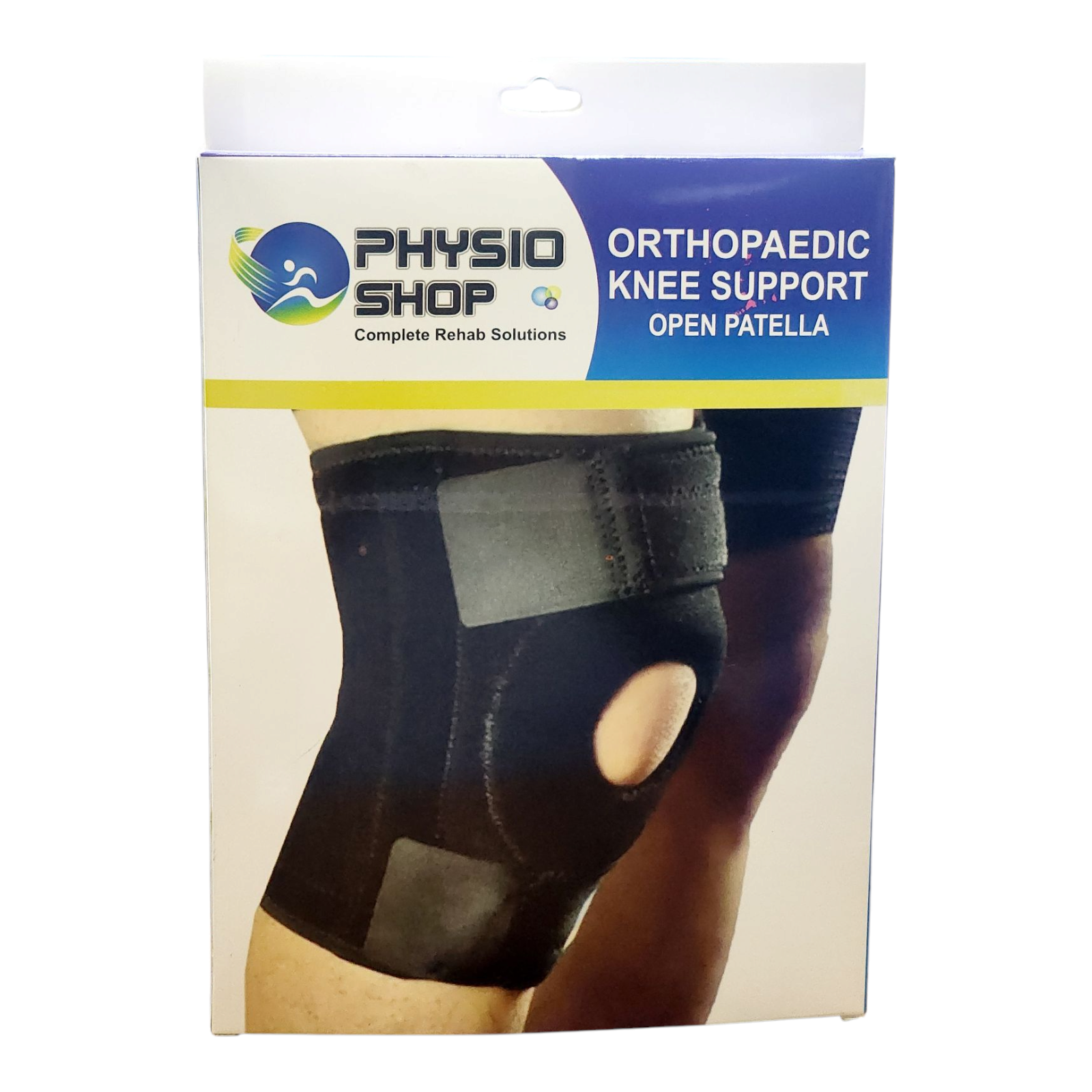 Knee support with open patella