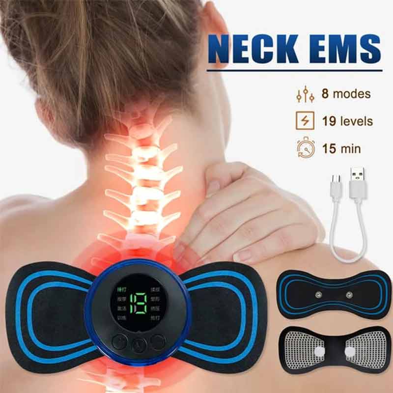 EMS Mini Portable Electric Neck, Back & Body Pain Relief Massager