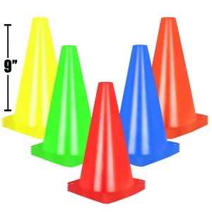 Gait Training Agility Cones | Obstacle Marker Cones set of 12 Cones - (3 Colours)