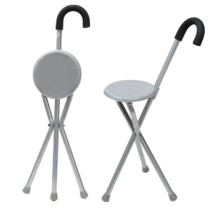 Folding Lightweight Cane Seat, Walking Stick Chair Stool, Travel Stick Chair, Tripod Walking Stick, Portable Medical Folding Stick with Seat