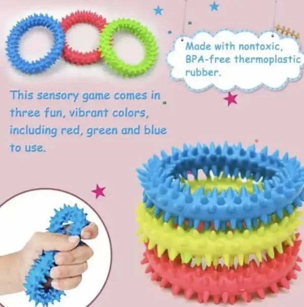 Spiky Sensory Ring for Children Relaxing Therapy Stress Relieve Increasing Focus Help with ADHD ADD OCD Autism and Anxiety - Image 4
