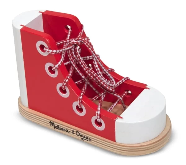 Wood Lacing Sneaker - Shoe Tying Practice For Kids | Lacing Activity