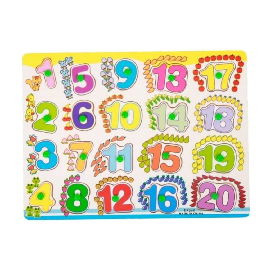 Counting Numbers 1,2,3 Wooden Puzzles Peg Board, Educational Toy for Toddlers